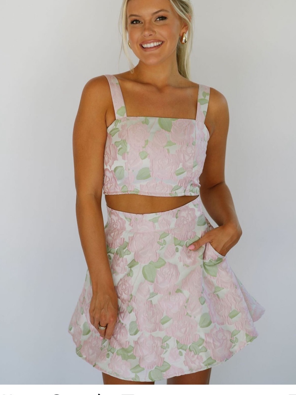 Floral Pink Skirt Set NWT